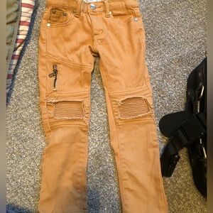 Distressed Tan Jeans No Flaws
